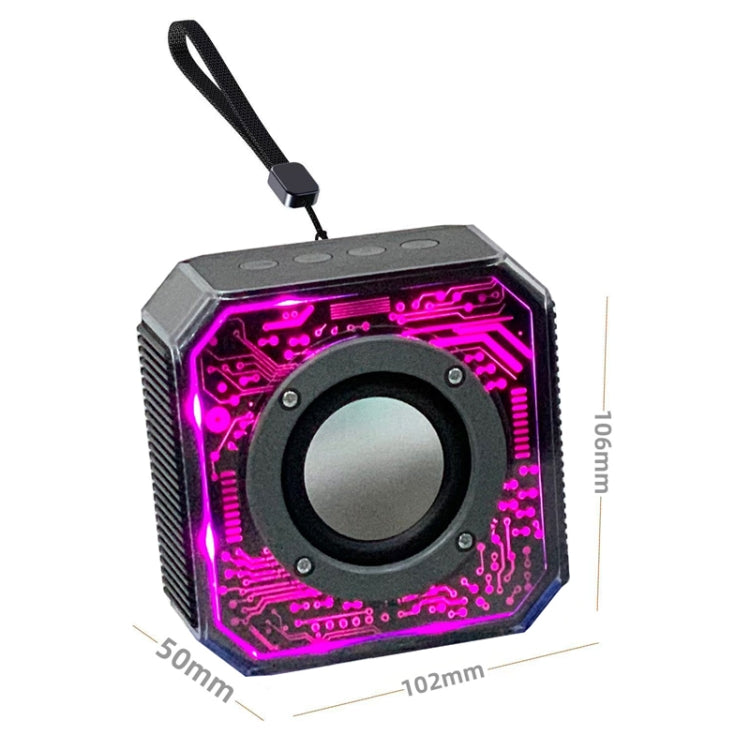 Transparent Mecha Small Steel Cannon Bluetooth Speaker Subwoofer With RGB Light(Black) - Mini Speaker by buy2fix | Online Shopping UK | buy2fix