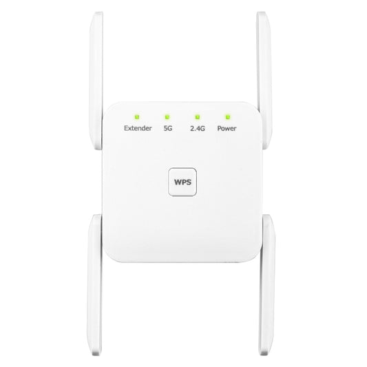 1200Mbps 2.4G / 5G WiFi Extender Booster Repeater Supports Ethernet Port White EU Plug - Broadband Amplifiers by buy2fix | Online Shopping UK | buy2fix