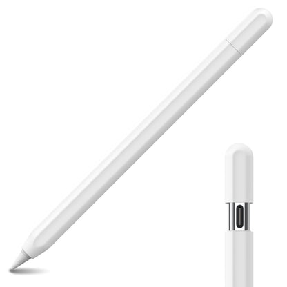 For Apple Pencil (USB-C) AhaStyle PT65-3 Silicone Same Color Protective Case(White) - Pencil Accessories by AhaStyle | Online Shopping UK | buy2fix