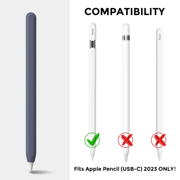 For Apple Pencil (USB-C) AhaStyle PT65-3 Silicone Same Color Protective Case(White) - Pencil Accessories by AhaStyle | Online Shopping UK | buy2fix