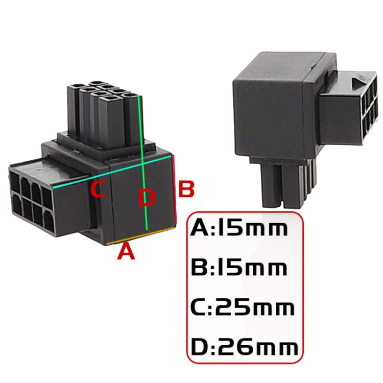 Reverse Curve B Type Motherboard CPU 8Pin Power Steering Connector Interface Steering Header 90 Degree Adaptor - Others by buy2fix | Online Shopping UK | buy2fix