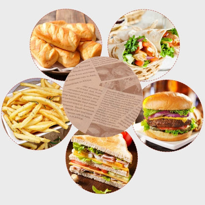 500sheets /Pack Deli Greaseproof Paper Baking Wrapping Paper Food Basket Liners Paper 20 x 20cm Brown - Retail Packaging by buy2fix | Online Shopping UK | buy2fix