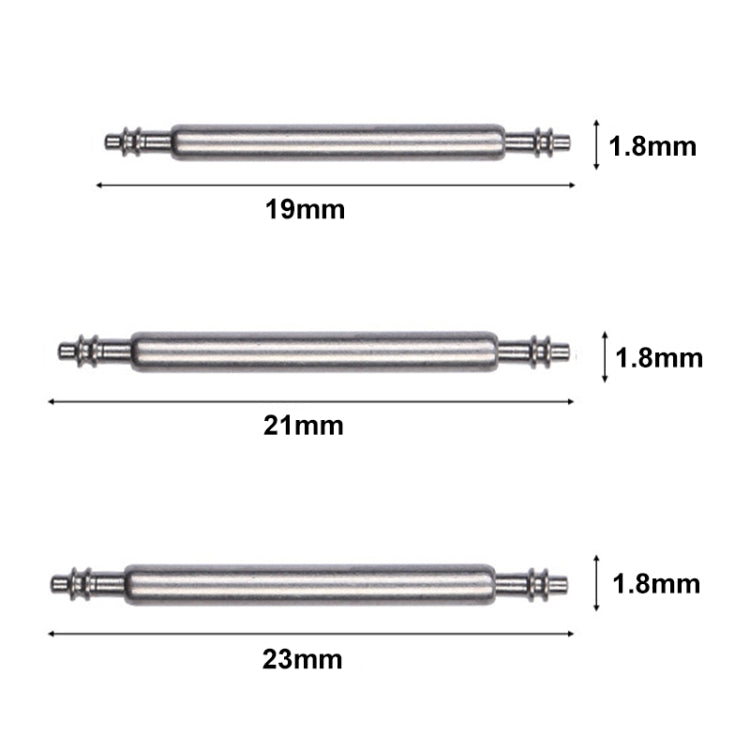 100pcs /Set 304 Stainless Steel Strap Connecting Rod Strap Switch Lugs, Spec: Double (1.8x19mm) - Watch Accessories & Parts by buy2fix | Online Shopping UK | buy2fix