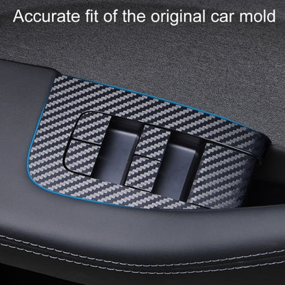 4pcs /Set For Tesla Model 3 Lift Window Button Sticker Car Interior, Style: Carbon Fiber - Car Interior Mouldings by buy2fix | Online Shopping UK | buy2fix