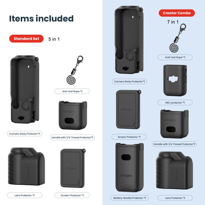 For DJI Osmo Pocket 3 AMagisn Silicone Protection Case Movement Camera Accessories, Style: 7 In 1 Black - Case & Bags by aMagisn | Online Shopping UK | buy2fix