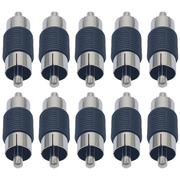 10pcs RCA Lotus Head Straight-through Male Monitoring Audio Adapter AV Butt Joint(Male to Male) - RCA Adapter by buy2fix | Online Shopping UK | buy2fix