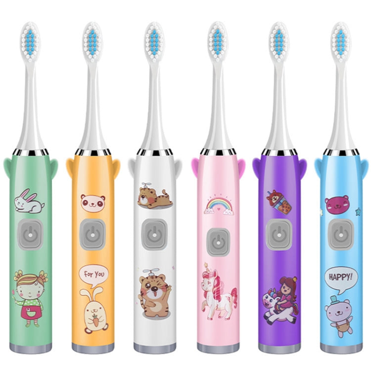 USB Charging Fully Automatic Ultrasonic Cartoon Children Electric Toothbrush, Color: Pink with 8 Heads - Toothbrushes by buy2fix | Online Shopping UK | buy2fix