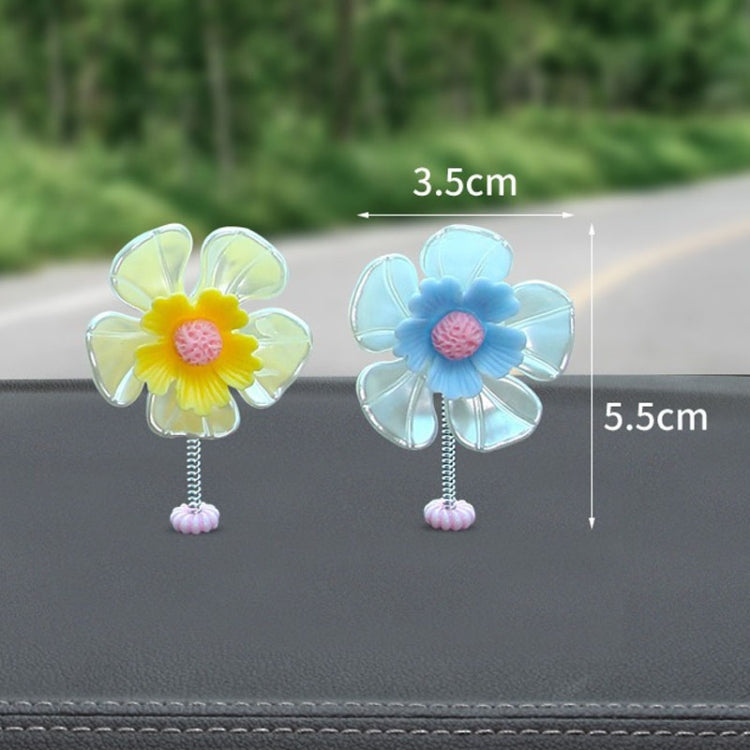 5pcs /Set Car Shaking Flower Ornament Simulated Small Flower Car Interior Decoration(Green) - Ornaments by buy2fix | Online Shopping UK | buy2fix