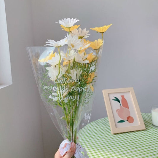 Simulated Flower Arrangement Table Ornament Picnic Photo Props, Style: 5pcs White+Yellow Daisy Transparent Bag - Other Props by buy2fix | Online Shopping UK | buy2fix