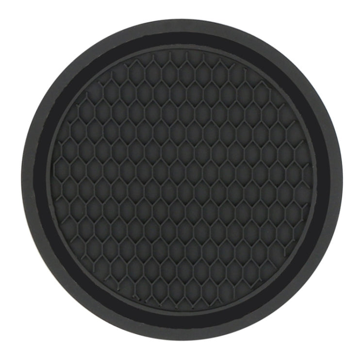 3pcs 7cm Car Diamond-free Water Coaster Interior Anti-slip Mat(Black) - Car Drink Holders by buy2fix | Online Shopping UK | buy2fix