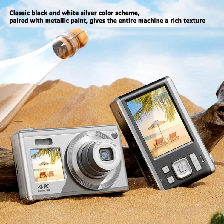 4K HD Optical Zoom Digital Camera 60MP Dual Screen Selfie Camera, No Memory(Black) - Video Cameras by buy2fix | Online Shopping UK | buy2fix