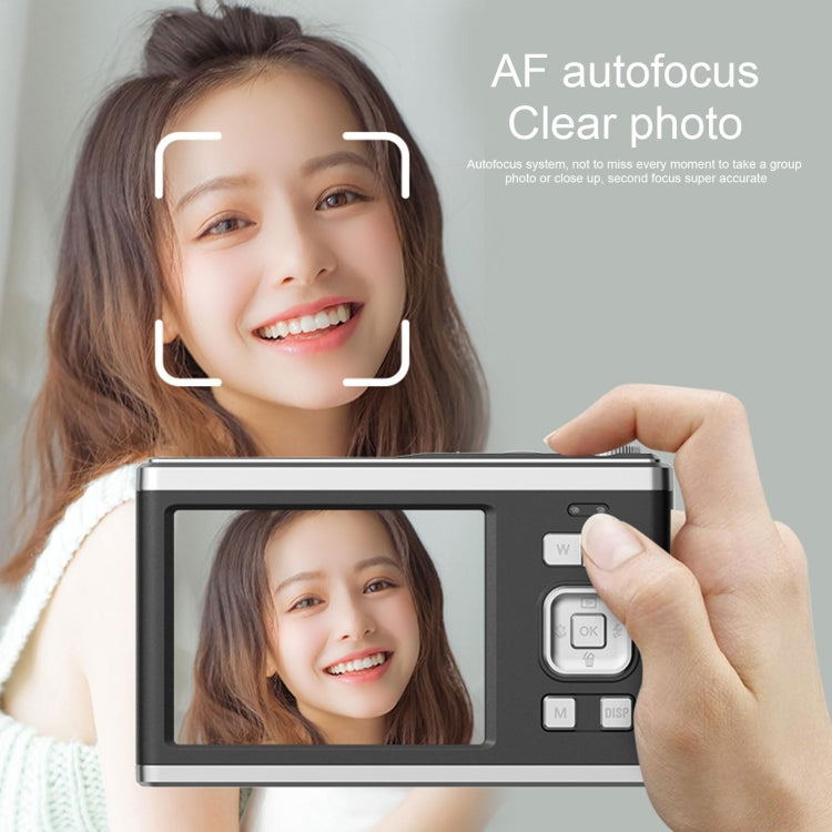 4K HD Optical Dual Lens Digital Camera 50MP Dual Screen Selfie Camera, No Memory(Silver) - Video Cameras by buy2fix | Online Shopping UK | buy2fix