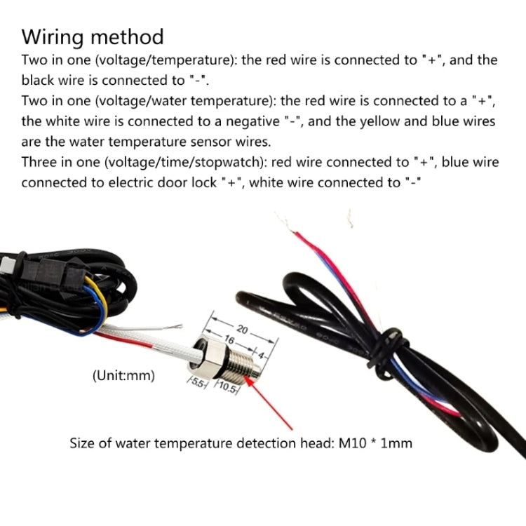 Compact LED Digital Display Time Voltmeter, Specification: 3 in 1 Blue - Electrical Instruments by buy2fix | Online Shopping UK | buy2fix