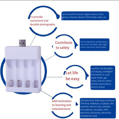 Fast USB 4 Slot Battery Charger AA/AAA Rechargeable Battery Universal Four Slot Charging Box, Model: Directly Plug-in - Charger & Converter by buy2fix | Online Shopping UK | buy2fix