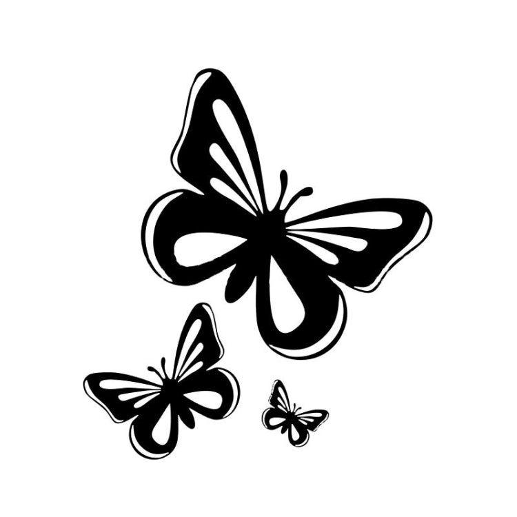 3pcs /Set Butterfly Hollow Car Scratch Decorative Fuel Tank Cap Sticker(Black) - Decorative Sticker by buy2fix | Online Shopping UK | buy2fix