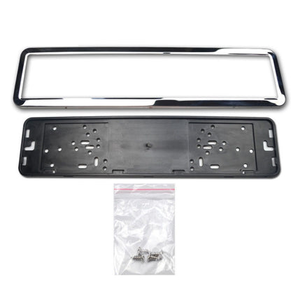 European/Russian/Ukrainian Stainless Steel License Plate Frame(Spray Black) - License Plate Covers & Frames by buy2fix | Online Shopping UK | buy2fix