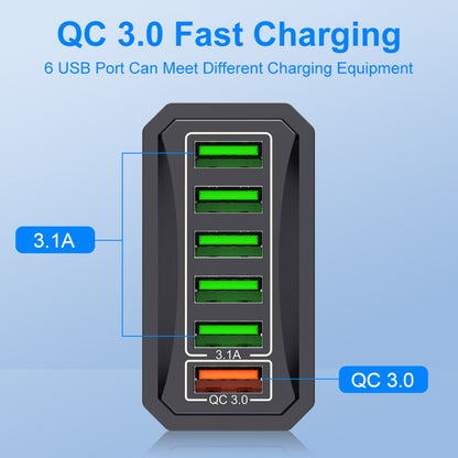 6-Ports Multifunctional Quick Charging USB Travel Charger Power Adapter, Model: Black EU Plug - USB Charger by buy2fix | Online Shopping UK | buy2fix