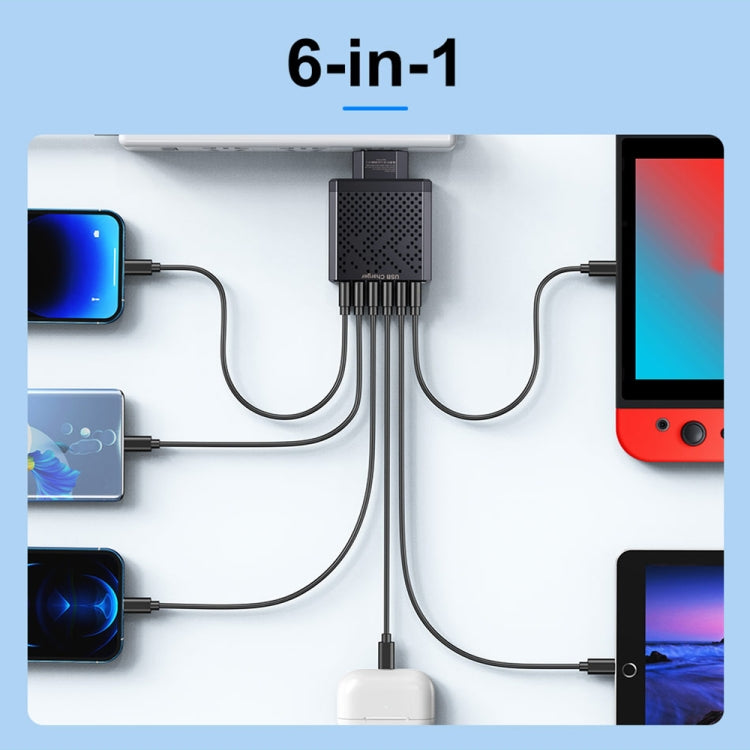 6-Ports Multifunctional Quick Charging USB Travel Charger Power Adapter, Model: Black US Plug - USB Charger by buy2fix | Online Shopping UK | buy2fix