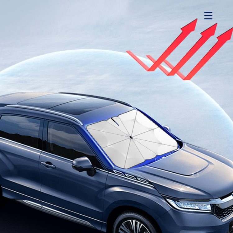 140x79cm Car Front Gear Opening Style Insulated Sun Protection Parasol(Blue Base Cloth) - Window Foils & Solar Protection by buy2fix | Online Shopping UK | buy2fix