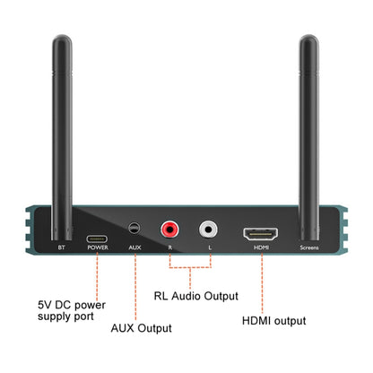 Bluetooth 5.0 Receiver Digital Optical Coaxial To Analog Microphone HD HDMI Wireless Screen Thrower - Wireless Display Dongle by buy2fix | Online Shopping UK | buy2fix