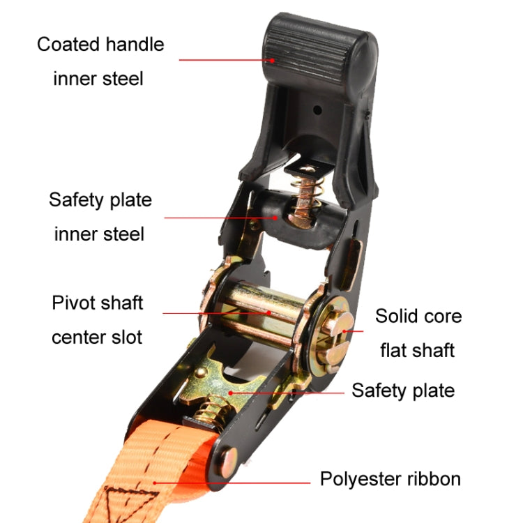 Motorcycle Ratchet Tensioner Cargo Bundling And Luggage Fixing Straps, Specification: Orange 1m - Towing Bars by buy2fix | Online Shopping UK | buy2fix