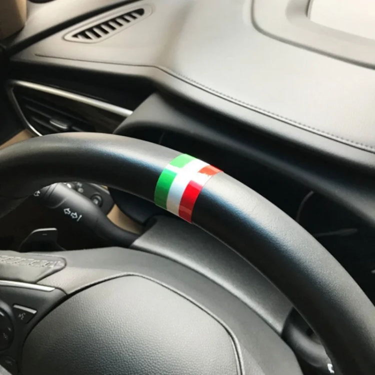 2pcs Steering Wheel Three-color Label Car Modification Film, Pattern: German Flag - Decorative Sticker by buy2fix | Online Shopping UK | buy2fix