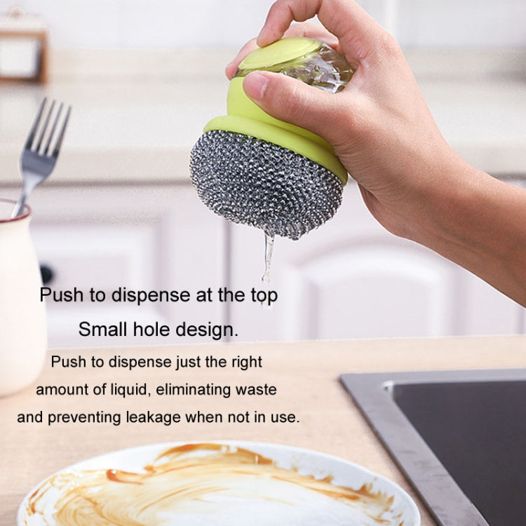 Kitchen Press Stain Removal Brush With Soap Dispenser Descaling Cleaning Pot Brush(White) - Cleaning Tools by buy2fix | Online Shopping UK | buy2fix