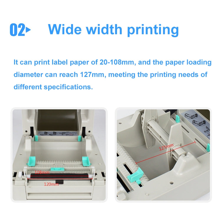 Xprinter XP-450B USB Port Supermarket Cashier Barcode Thermal Printer(US Plug) - Printer by Xprinter | Online Shopping UK | buy2fix