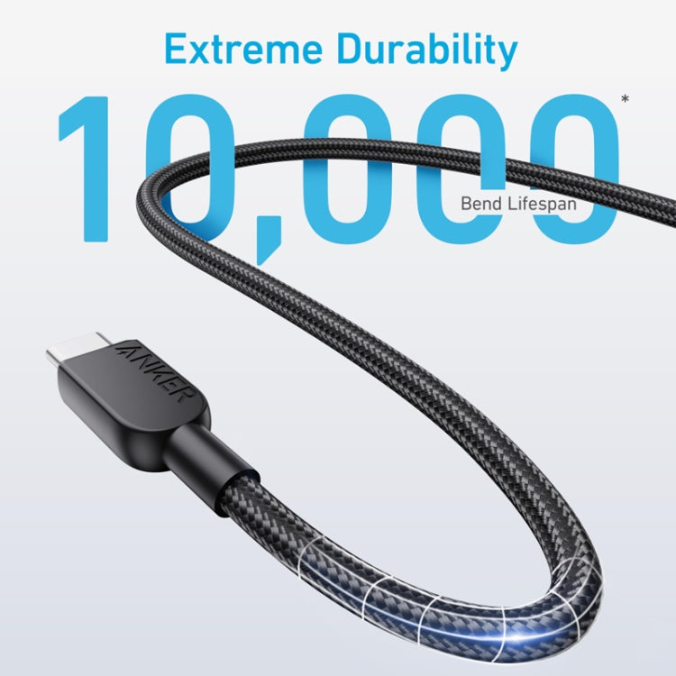 ANKER A81C6 1.8m 5A 240W Dual Type-C Cell Phone Laptop PD Fast Charging Cable(Black) - USB-C & Type-C Cable by ANKER | Online Shopping UK | buy2fix
