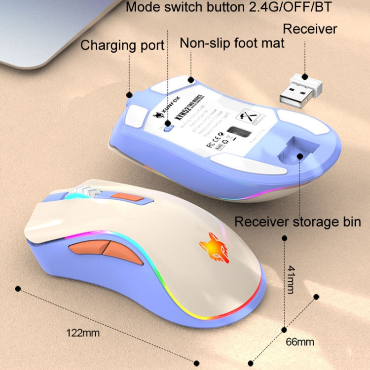 XUNSVFOX XYH52 Wireless Dual Mode Mouse Rechargeable And Silent Office Gaming Mouse(Lake Blue) - Wireless Mice by XUNSVFOX | Online Shopping UK | buy2fix