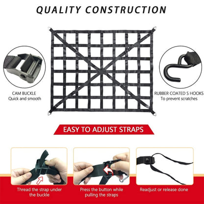 167x127cm Truck Bed Cargo Net Pickup Bed Netting Strap - Stowing Tidying by buy2fix | Online Shopping UK | buy2fix