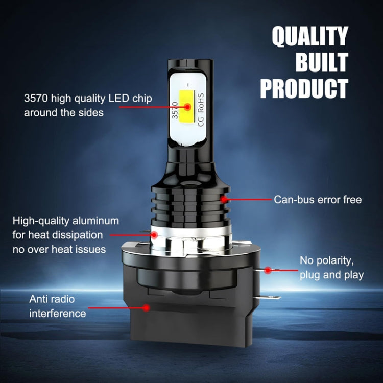 2pcs H11B 3570 2LED 80W Car Headlight Bulbs High Bright Fog Lights(White) - Fog / Driving Lights by buy2fix | Online Shopping UK | buy2fix