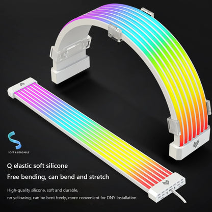 AOSOR AL300 Computer Glow Line ARGB Neon Cable Motherboard Chassis Light Strip Light Board Decoration(White) - PCIE Cable by AOSOR | Online Shopping UK | buy2fix