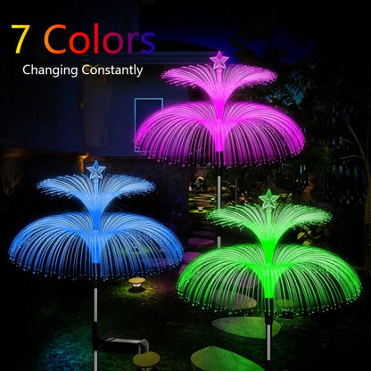 Solar Optical Fiber Jellyfish Lights Outdoor LED Waterproof Garden Decoration Ambiance Light, Style: Stars (Stainless Steel Tube) - Solar Lights by buy2fix | Online Shopping UK | buy2fix