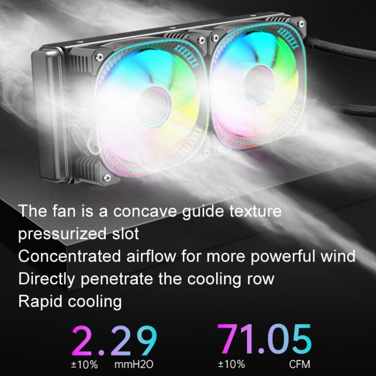 COOLMOON CM-YM-240T Digital ARGB Lens Edition Integrated Water Cooling CPU Cooler Temperature Display CPU Fan(Black) - Fan Cooling by COOLMOON | Online Shopping UK | buy2fix