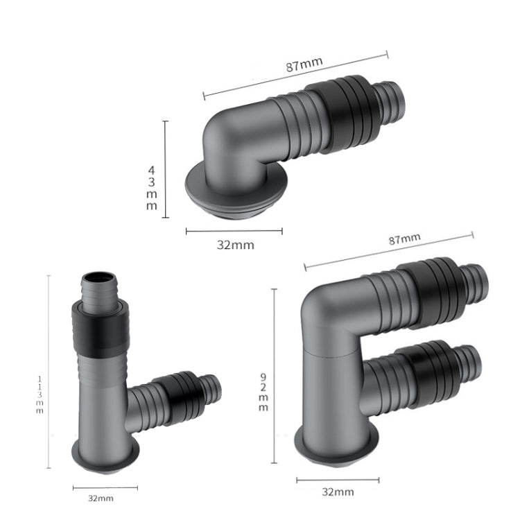 All-Copper Washing Machine Floor Drain Connector Hardware Pipe Accessories, Spec: Single Head Gray - Washing Machines & Accessories by buy2fix | Online Shopping UK | buy2fix