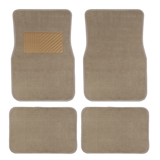 4pcs /Set Universal Car Foot Mats PVC Flocking Pads(Beige) - Floor Mats by buy2fix | Online Shopping UK | buy2fix