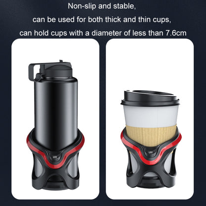 Car Cup Holder Air Conditioner Outlet Multifunctional Storage Rack, Color: Black Red LED Light - Car Drink Holders by buy2fix | Online Shopping UK | buy2fix