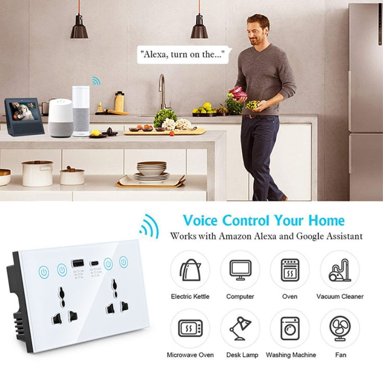 Graffiti Smart Socket With Switch USB+Type-C Dual Port Remote Control Socket, UK Plug, Style: ZigBee Black - Smart Socket by buy2fix | Online Shopping UK | buy2fix