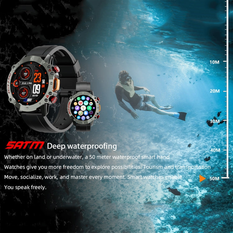 LOKMAT ZEUS3 Pro 1.39-Inch 5ATM Waterproof Outdoor Sports Bluetooth Call Smart Watch(Black) - Smart Watches by LOKMAT | Online Shopping UK | buy2fix