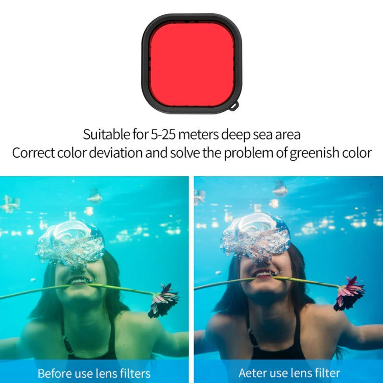 TELESIN GP-WTP-901 45m Diving Shell, For GoPro HERO12 Black / HERO11 Black / HERO10 Black / HERO9 Black Shell+Filter Set - Waterproof Cases by TELESIN | Online Shopping UK | buy2fix