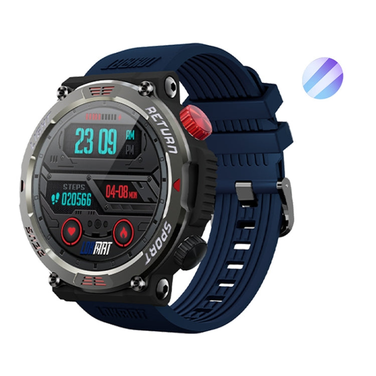 LOKMAT ZEUS 5 PRO 1.46 Inch 5ATM Waterproof Flashlight Bluetooth Call Smart Watch(Navy Blue) - Smart Watches by LOKMAT | Online Shopping UK | buy2fix