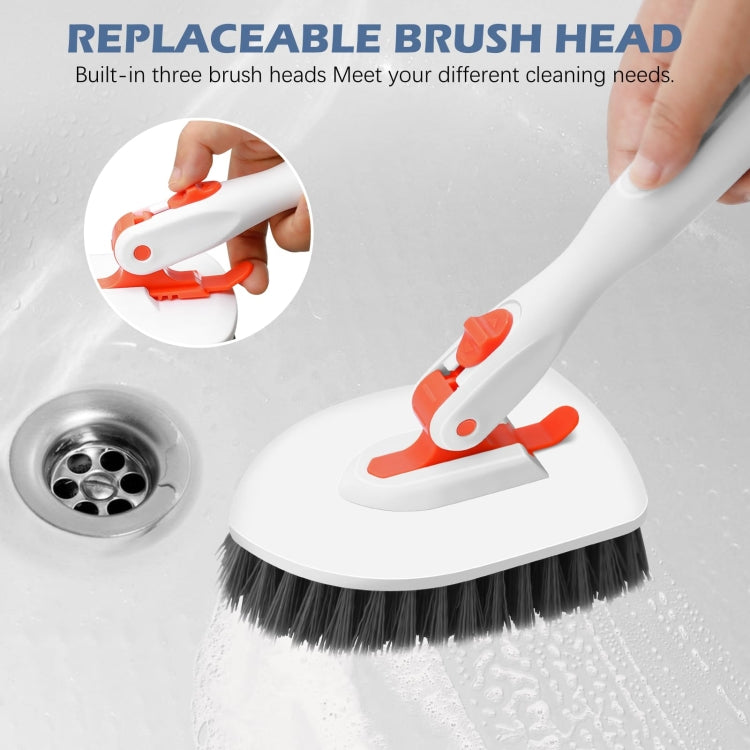 Shower Cleaning Brush With 52 Inch Adjustable Handle Tub Tile Scrubber Brush, Spec: Set 1 - Sponges, Cloths & Brushes by buy2fix | Online Shopping UK | buy2fix