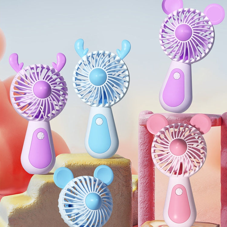 Cute Cartoon Handheld Small Fan Mini Portable USB Charging Fan, Size: Deer(Pink) - Electric Fans by buy2fix | Online Shopping UK | buy2fix