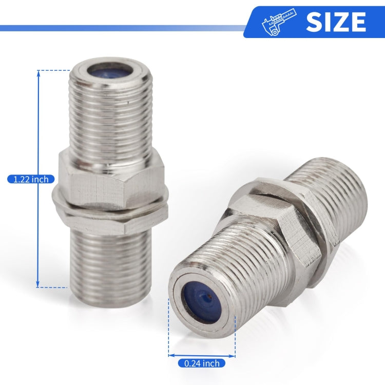 F Type Adapter F Female To Female Bulkhead Connector Coax Barrel Connector For Video Cables - Connectors by buy2fix | Online Shopping UK | buy2fix