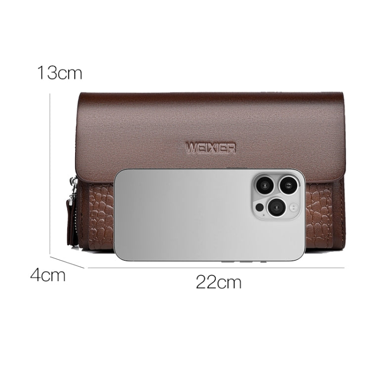 WEIXIER W129 Men Magnetic Buckle Anti-Theft Clutch Bag Large Capacity Multi-Card Wallet(Black) - Wallets by WEIXIER | Online Shopping UK | buy2fix