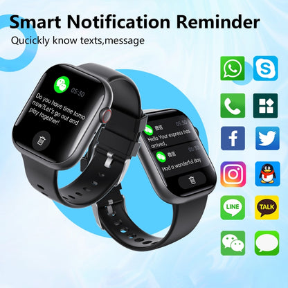 F70  2.1 Inch Screen Smart Watch With Blood Sugar/Blood Oxygen Monitoring /SOS Alarm/100+ Sports Modes, Color: Black Gray - Smart Watches by buy2fix | Online Shopping UK | buy2fix