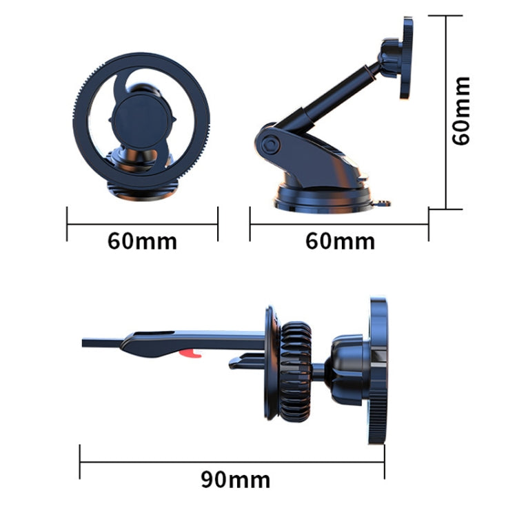 Car Magnetic Adjustable Suction Cup Retractable Mobile Phone Holder(Q33) - Car Holders by buy2fix | Online Shopping UK | buy2fix