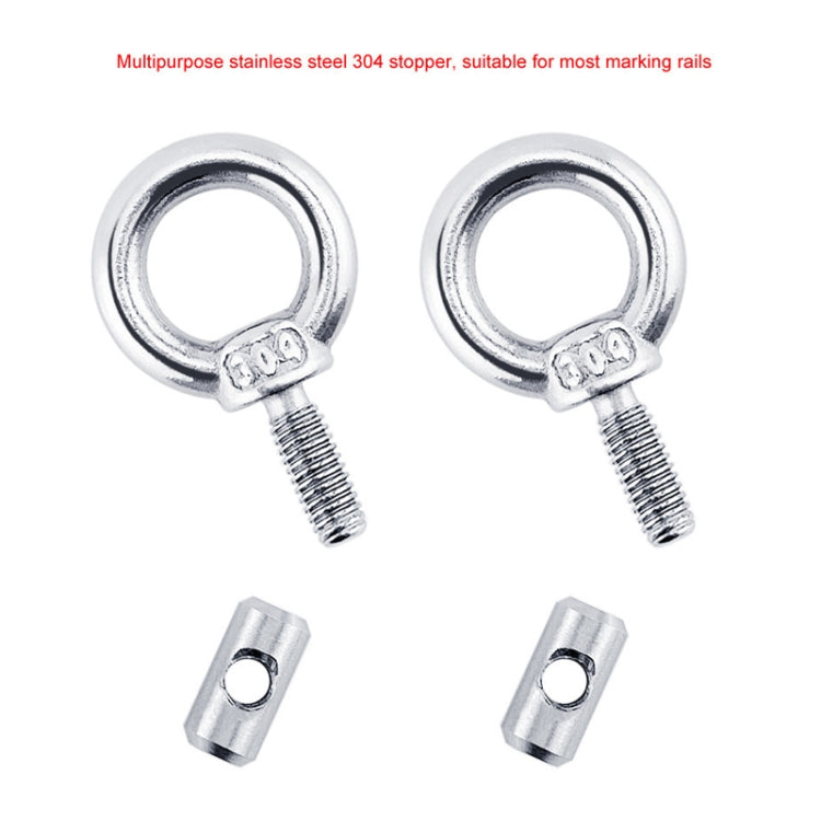 RV Sunshade 304 Stainless Steel Slide Rail Ring, Specifications: 2pcs M4 Ring + Cylinder + Silver Climbing Buckle - Marine Accessories & Parts by buy2fix | Online Shopping UK | buy2fix