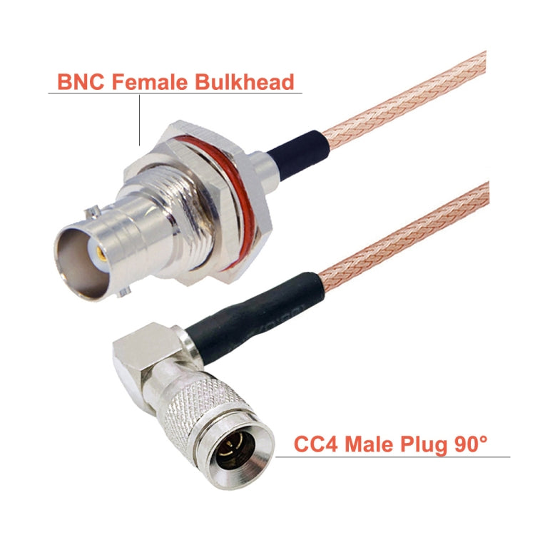 30cm CC4 Male Elbow To BNC Through Wall Waterproof Female Connector Cable RG179 Coaxial RF Wire - Connectors by buy2fix | Online Shopping UK | buy2fix